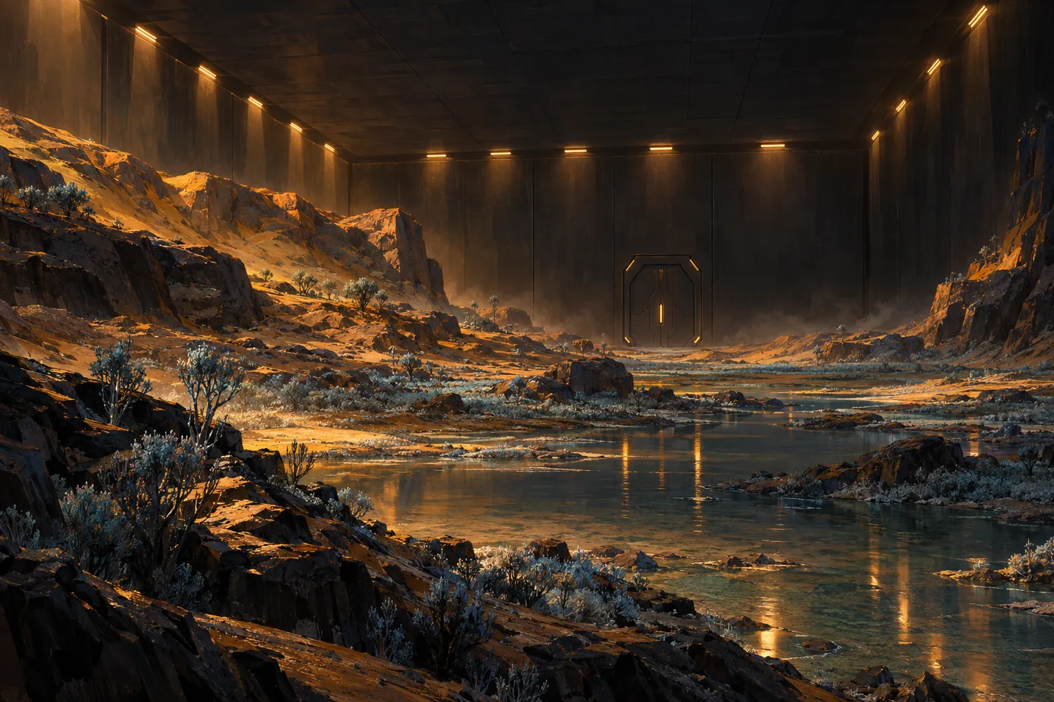 Interior de una Cámara: un fragmento de paisaje bajo un techo artificial